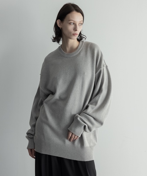 remer(リメール)の「loose un-classic volume knit / ルーズアンクラシックボリュームニット(ニット/セーター・メンズ・モカ/ブラウン/グレー/チャコールグレー/アイボリー/ブラック/ブルーグレー・X-SMALL/SMALL/MEDIUM/LARGE)」の19枚目の写真