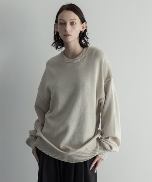 remer(リメール)の「loose un-classic volume knit / ルーズアンクラシックボリュームニット(ニット/セーター・メンズ・モカ/ブラウン/グレー/チャコールグレー/アイボリー/ブラック/ブルーグレー・X-SMALL/SMALL/MEDIUM/LARGE)」の22枚目の写真
