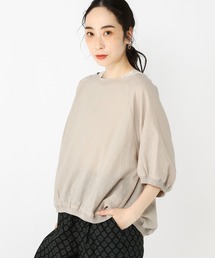 studio CLIP | リブ付きリネン混Tブラウス(シャツ/ブラウス)