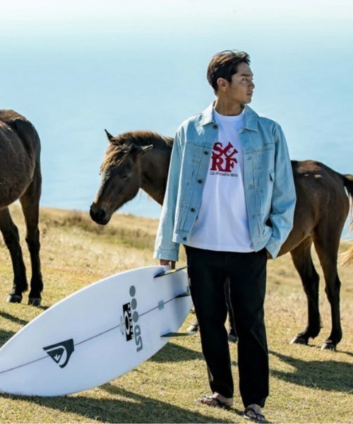 Quiksilver(クイックシルバー)の「QS DENIM JACKET/クイックシルバーデニムブルゾン(ブルゾン・メンズ・インディゴブルー/ミント・MEDIUM/X-LARGE/LARGE)」の2枚目の写真