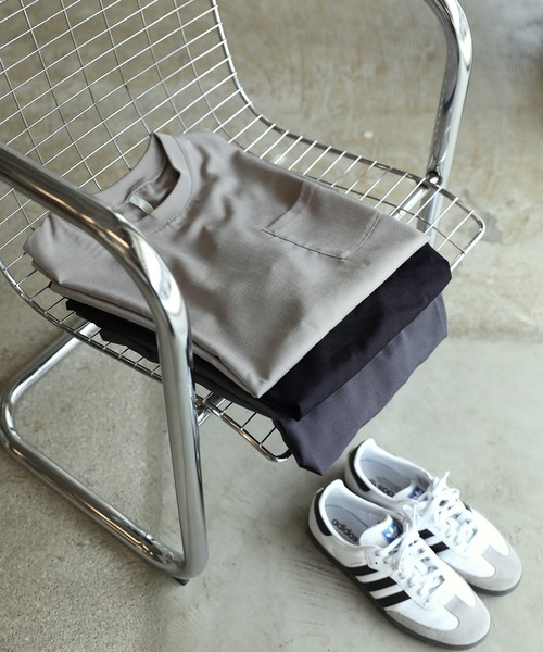 The unormwind（ザアンノームワインド）の「Buyer's Select /リネンライクPEクルーネック半袖プルオーバーTシャツ（Tシャツ/カットソー・メンズ・ブラック/グレイッシュベージュ/チャコール・M/L/XL）」の11枚目の写真