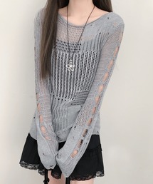 サマーニット　グレー サマーニット」に該当するグレー/灰色系のファッション通販