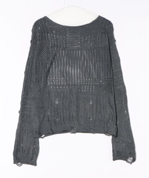 新品同様　フェラガモ シルク＆コットンサマーニット　M S セール】透かし編みサマーニット（ニット/セーター）｜GEMEDA