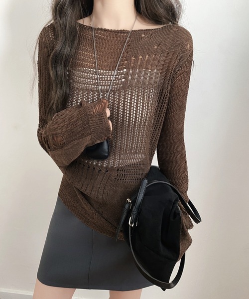 セール】透かし編みサマーニット（ニット/セーター）｜GEMEDA