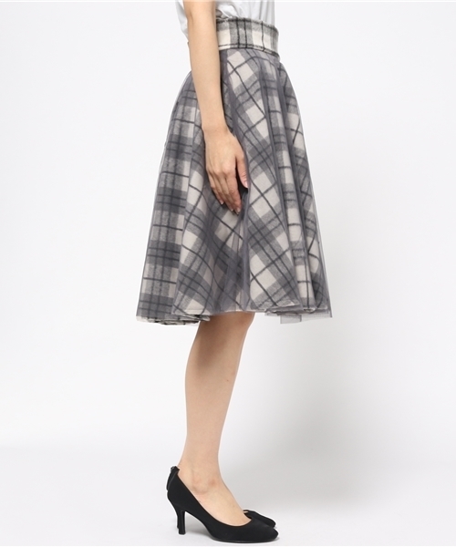 fifth（フィフス）の「チェックチュールフレアミディスカート（スカート・レディース・グレー・MEDIUM）」の3枚目の写真