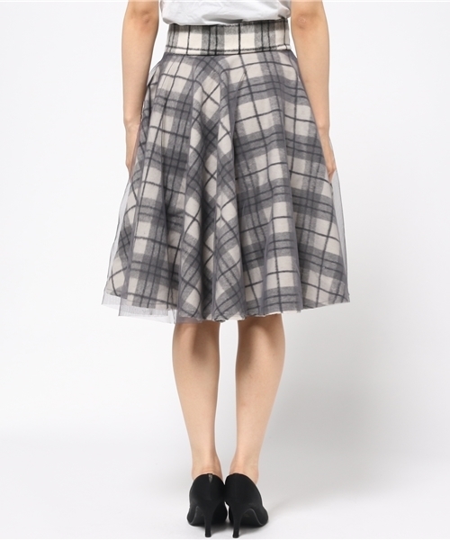 fifth（フィフス）の「チェックチュールフレアミディスカート（スカート・レディース・グレー・MEDIUM）」の4枚目の写真