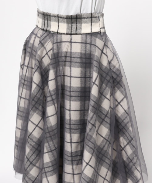 fifth（フィフス）の「チェックチュールフレアミディスカート（スカート・レディース・グレー・MEDIUM）」の5枚目の写真