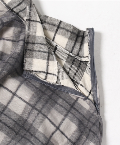 fifth（フィフス）の「チェックチュールフレアミディスカート（スカート・レディース・グレー・MEDIUM）」の8枚目の写真