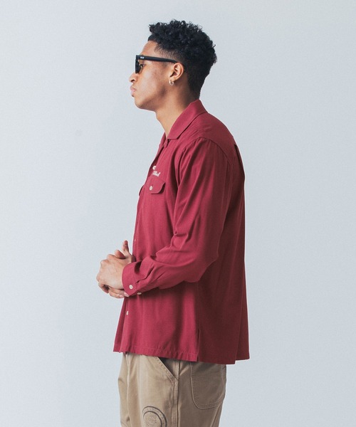 SILAS(サイラス)の「L/S ITALIAN COLLAR SHIRT JACKET(シャツ/ブラウス・メンズ・ブラック/オリーブ/バーガンディー・M/L/XL)」の4枚目の写真