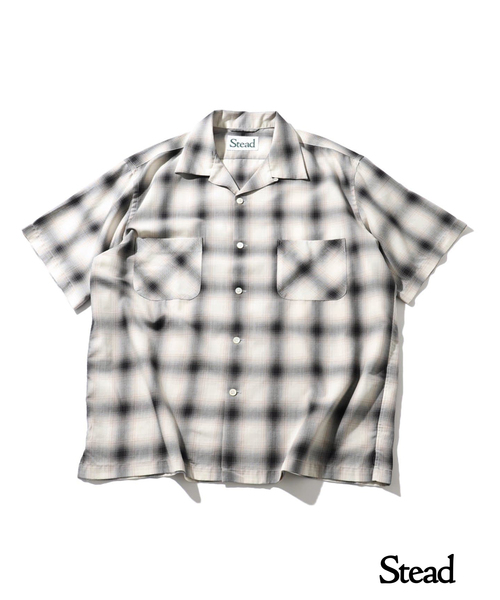 JOURNAL STANDARD J.S HOMESTEAD(ジャーナルスタンダードホームステッド)の「【J.S.Homestead / Stead】P/R OMBRE AIR MAN SH(シャツ/ブラウス・メンズ・ブラック/ブラウン/ホワイト×ホワイト・LARGE/MEDIUM)」の2枚目の写真