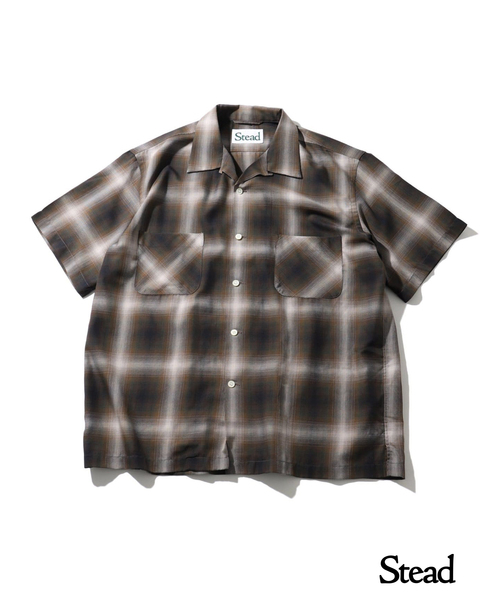 JOURNAL STANDARD J.S HOMESTEAD(ジャーナルスタンダードホームステッド)の「【J.S.Homestead / Stead】P/R OMBRE AIR MAN SH(シャツ/ブラウス・メンズ・ブラック/ブラウン/ホワイト×ホワイト・LARGE/MEDIUM)」の1枚目の写真