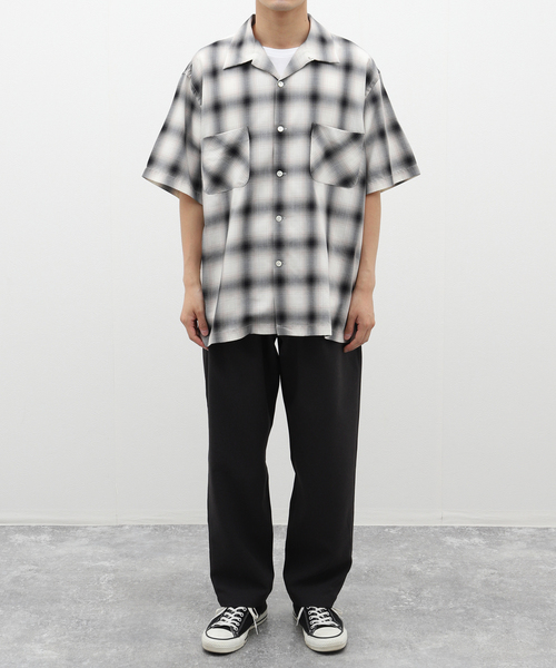 JOURNAL STANDARD J.S HOMESTEAD(ジャーナルスタンダードホームステッド)の「【J.S.Homestead / Stead】P/R OMBRE AIR MAN SH(シャツ/ブラウス・メンズ・ブラック/ブラウン/ホワイト×ホワイト・LARGE/MEDIUM)」の12枚目の写真