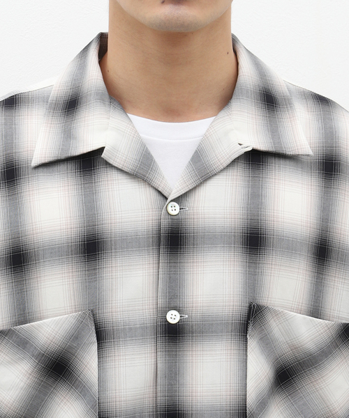 JOURNAL STANDARD J.S HOMESTEAD(ジャーナルスタンダードホームステッド)の「【J.S.Homestead / Stead】P/R OMBRE AIR MAN SH(シャツ/ブラウス・メンズ・ブラック/ブラウン/ホワイト×ホワイト・LARGE/MEDIUM)」の8枚目の写真