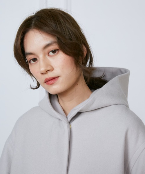 INED(イネド)の「Super110'sメルトンフーデットコート(その他アウター・レディース・サンドグレー/ブラック・11号/9号/7号)」の18枚目の写真