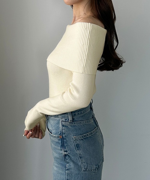 y/m | オフショルダー半袖トップス (ニット ) |SHEL'TTER WEBSTORE
