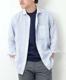 NOLLEY’S（ノーリーズ）の「リネンカッタウェイ 7分袖 総柄シャツ（シャツ/ブラウス・メンズ）」