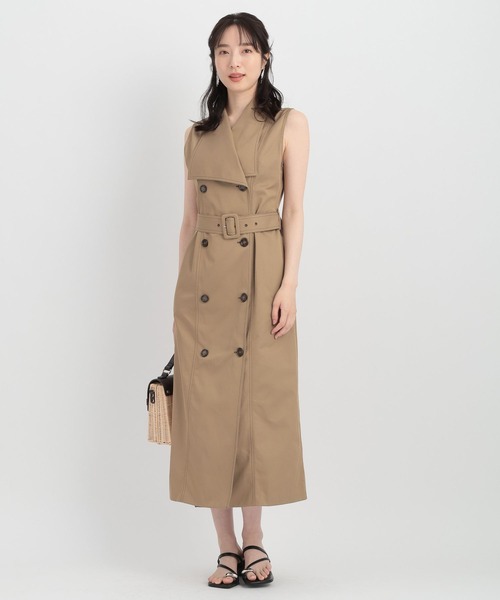 Andemiu(アンデミュウ)の「【ベージュWEB限定】ヘンケイカラーステッチワンピース135834(ワンピース・レディース・ベージュ/ネイビー/グリーン/グレー・FREE)」の15枚目の写真