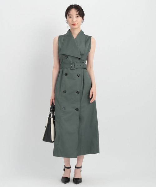Andemiu(アンデミュウ)の「【ベージュWEB限定】ヘンケイカラーステッチワンピース135834(ワンピース・レディース・ベージュ/ネイビー/グリーン/グレー・FREE)」の14枚目の写真