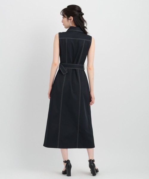 Andemiu(アンデミュウ)の「【ベージュWEB限定】ヘンケイカラーステッチワンピース135834(ワンピース・レディース・ベージュ/ネイビー/グリーン/グレー・FREE)」の11枚目の写真