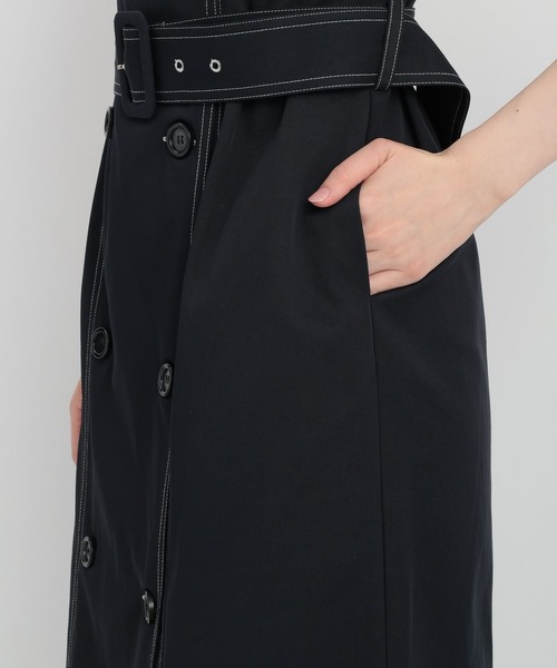 Andemiu(アンデミュウ)の「【ベージュWEB限定】ヘンケイカラーステッチワンピース135834(ワンピース・レディース・ベージュ/ネイビー/グリーン/グレー・FREE)」の6枚目の写真