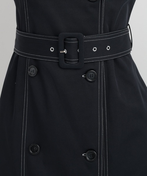 Andemiu(アンデミュウ)の「【ベージュWEB限定】ヘンケイカラーステッチワンピース135834(ワンピース・レディース・ベージュ/ネイビー/グリーン/グレー・FREE)」の5枚目の写真