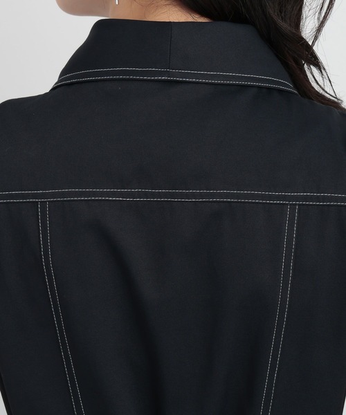 Andemiu(アンデミュウ)の「【ベージュWEB限定】ヘンケイカラーステッチワンピース135834(ワンピース・レディース・ベージュ/ネイビー/グリーン/グレー・FREE)」の22枚目の写真