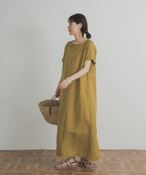 URBAN RESEARCH DOORS(アーバンリサーチドアーズ)の「リネンレーヨンスクエアネックワンピース(ワンピース・レディース・ブラック/グレー系その他/グリーン系その他・MEDIUM)」の17枚目の写真