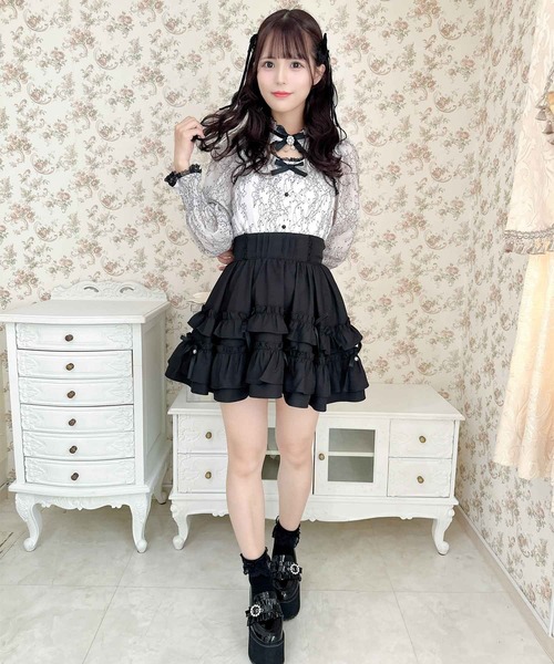 ROJITA（ロジータ）の「ランダムリボンラッフルティアードスカート（スカート・レディース・ブラック/パープル/ピンク/ピンク系その他/アイボリー・FREE）」の8枚目の写真