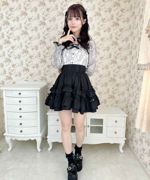 ROJITA（ロジータ）の「ランダムリボンラッフルティアードスカート（スカート・レディース・ブラック/パープル/ピンク/ピンク系その他/アイボリー・FREE）」の9枚目の写真