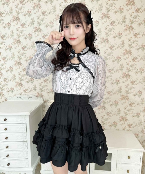 ROJITA（ロジータ）の「ランダムリボンラッフルティアードスカート（スカート・レディース・ブラック/パープル/ピンク/ピンク系その他/アイボリー・FREE）」の19枚目の写真