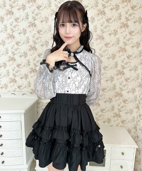 ROJITA（ロジータ）の「ランダムリボンラッフルティアードスカート（スカート・レディース・ブラック/パープル/ピンク/ピンク系その他/アイボリー・FREE）」の22枚目の写真