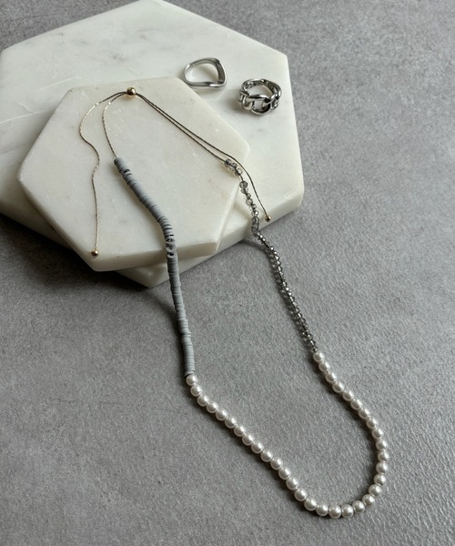 DouDou（ドゥドゥ）の「パーツ切替パールネックレス（ネックレス・レディース・ホワイト/グレー/ブラック・FREE）」の3枚目の写真
