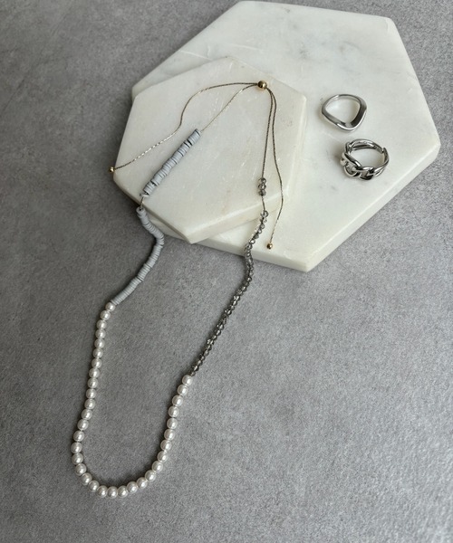 DouDou（ドゥドゥ）の「パーツ切替パールネックレス（ネックレス・レディース・ホワイト/グレー/ブラック・FREE）」の6枚目の写真