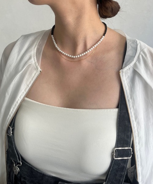 DouDou（ドゥドゥ）の「パーツ切替パールネックレス（ネックレス・レディース・ホワイト/グレー/ブラック・FREE）」の13枚目の写真