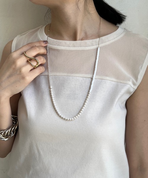 DouDou（ドゥドゥ）の「パーツ切替パールネックレス（ネックレス・レディース・ホワイト/グレー/ブラック・FREE）」の15枚目の写真