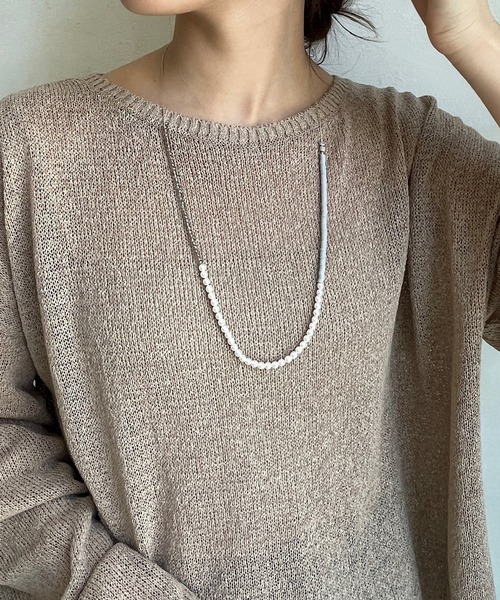 DouDou（ドゥドゥ）の「パーツ切替パールネックレス（ネックレス・レディース・ホワイト/グレー/ブラック・FREE）」の18枚目の写真