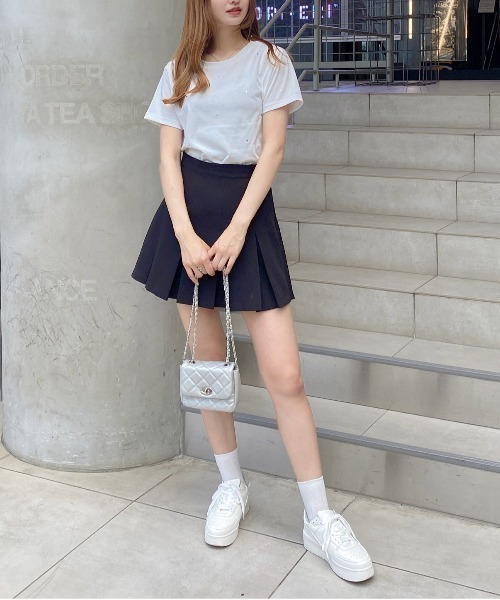 INGNI(イング)の「ラインストーン飛ばしTシャツ(Tシャツ/カットソー・レディース・オフホワイト/ライトピンク/チャコールグレー・M)」の8枚目の写真