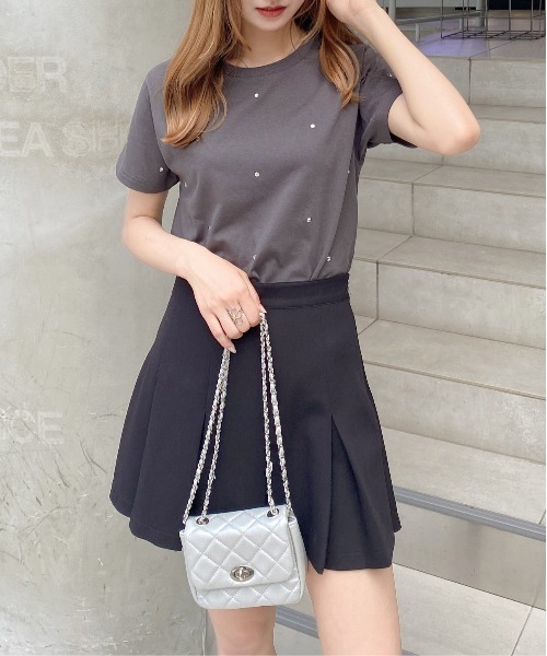 INGNI(イング)の「ラインストーン飛ばしTシャツ(Tシャツ/カットソー・レディース・オフホワイト/ライトピンク/チャコールグレー・M)」の19枚目の写真