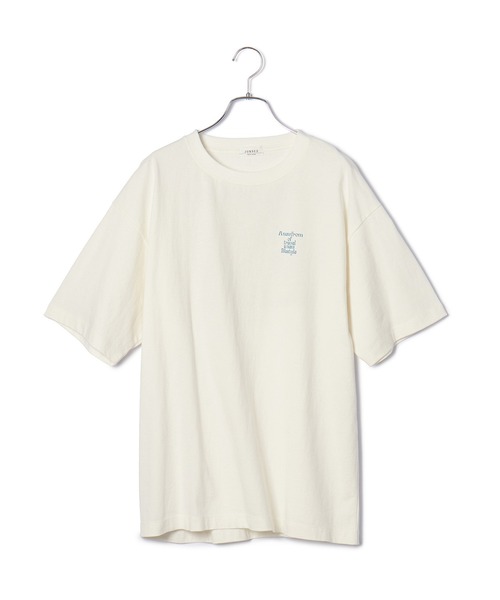  j.n.r.d（ジェー・エヌ・アール・ディー）の「【YANBARU HOSTELコラボ】j.n.r.d/YANBARU HOSTEL フォレストTシャツ（Tシャツ/カットソー・メンズ・グリーン/ホワイト・L/LL/M）」の2枚目の写真