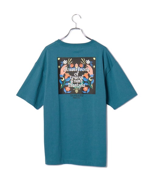  j.n.r.d（ジェー・エヌ・アール・ディー）の「【YANBARU HOSTELコラボ】j.n.r.d/YANBARU HOSTEL フォレストTシャツ（Tシャツ/カットソー・メンズ・グリーン/ホワイト・L/LL/M）」の12枚目の写真