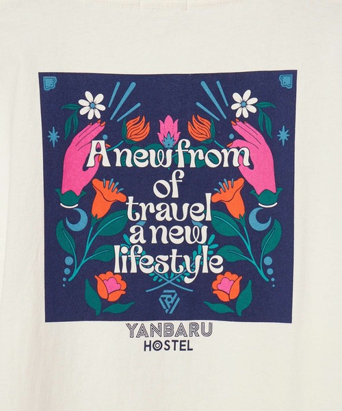  j.n.r.d（ジェー・エヌ・アール・ディー）の「【YANBARU HOSTELコラボ】j.n.r.d/YANBARU HOSTEL フォレストTシャツ（Tシャツ/カットソー・メンズ・グリーン/ホワイト・L/LL/M）」の14枚目の写真