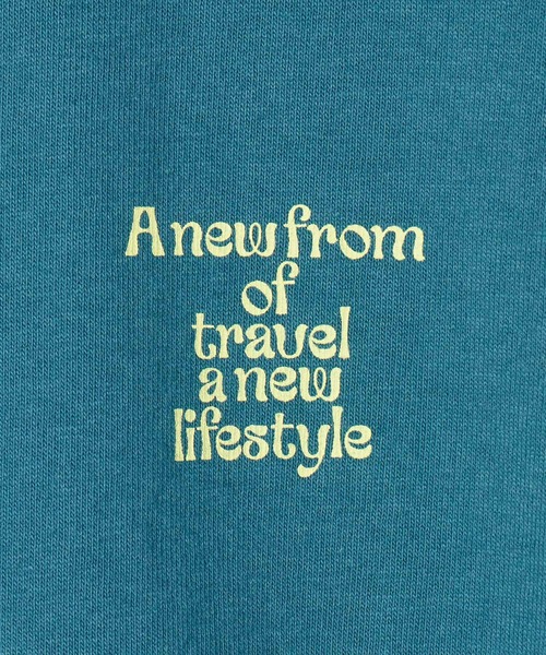  j.n.r.d（ジェー・エヌ・アール・ディー）の「【YANBARU HOSTELコラボ】j.n.r.d/YANBARU HOSTEL フォレストTシャツ（Tシャツ/カットソー・メンズ・グリーン/ホワイト・L/LL/M）」の8枚目の写真