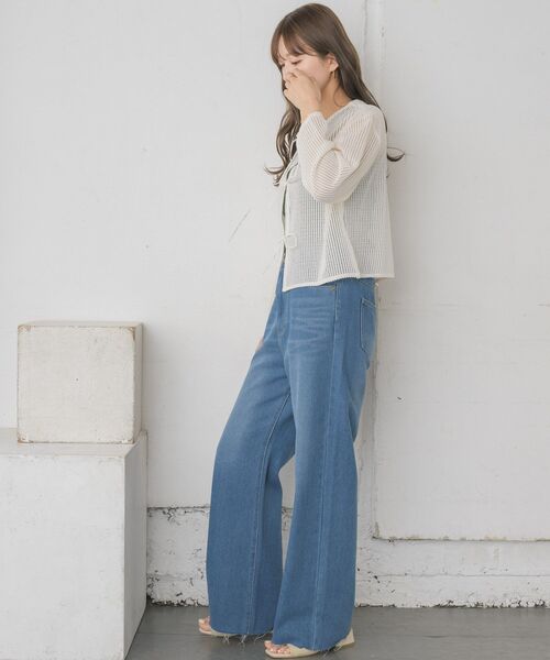 RETRO GIRL（レトロガール）の「フロントリボンメッシュカーデ（カーディガン/ボレロ・レディース・ブラック/レッド/グリーン/ナチュラル・FREE）」の17枚目の写真