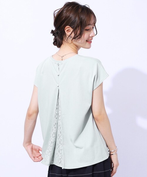 DRESKIP（ドレスキップ）の「◆【UV】後ろ姿に技あり バックレーストップス（Tシャツ/カットソー・レディース・ブラック/ピンク系/オフホワイト/サックスブルー・04/03/02）」の3枚目の写真