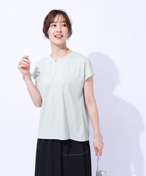 DRESKIP（ドレスキップ）の「◆【UV】後ろ姿に技あり バックレーストップス（Tシャツ/カットソー・レディース・ブラック/ピンク系/オフホワイト/サックスブルー・04/03/02）」の9枚目の写真