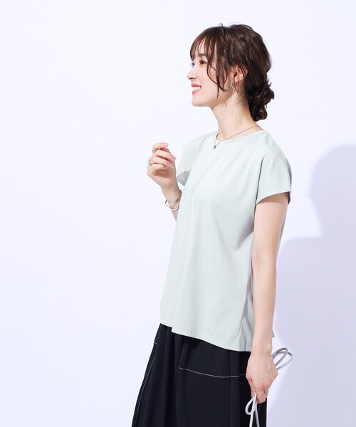 DRESKIP（ドレスキップ）の「◆【UV】後ろ姿に技あり バックレーストップス（Tシャツ/カットソー・レディース・ブラック/ピンク系/オフホワイト/サックスブルー・04/03/02）」の10枚目の写真