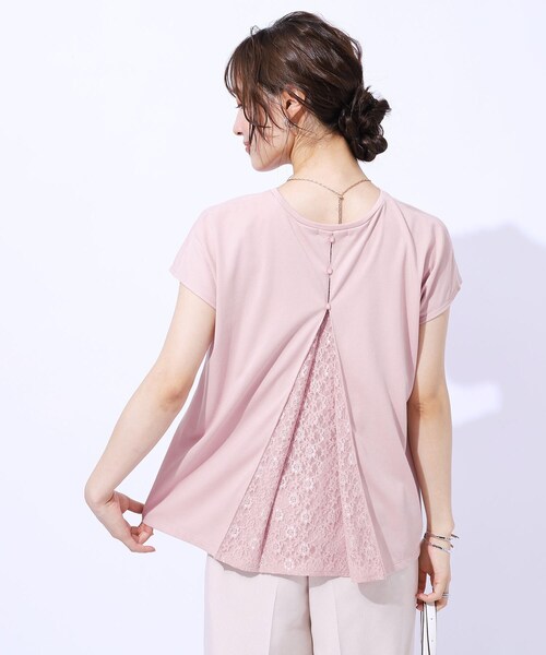 DRESKIP（ドレスキップ）の「◆【UV】後ろ姿に技あり バックレーストップス（Tシャツ/カットソー・レディース・ブラック/ピンク系/オフホワイト/サックスブルー・04/03/02）」の14枚目の写真