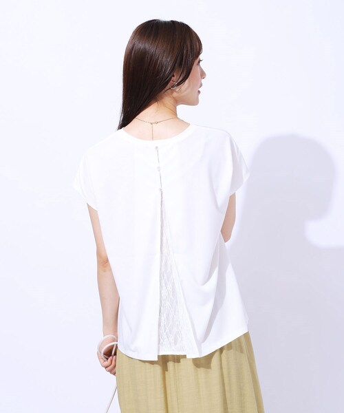 DRESKIP（ドレスキップ）の「◆【UV】後ろ姿に技あり バックレーストップス（Tシャツ/カットソー・レディース・ブラック/ピンク系/オフホワイト/サックスブルー・04/03/02）」の18枚目の写真