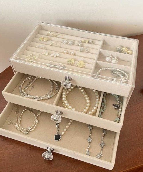 レディースアクセサリー‥整理品 ジュエリー3段ケース（収納グッズ）｜Made in I（メイドイン