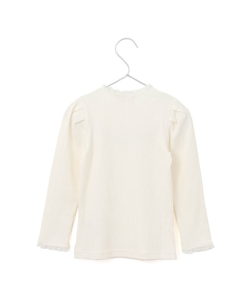 MAKE YOUR DAY（メイクユアデイ）の「フリルテレコリブ無地長袖Tシャツ■150.160cm（Tシャツ/カットソー・キッズ・ブラック/ブルー/アイボリー/ピンク・150/160）」の6枚目の写真